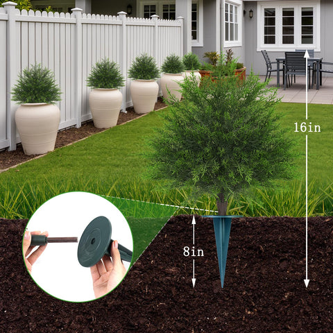 Yangrass topiary with ground stake ensures simple, secure setup.