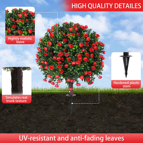 Yangrass two-pack topiary shrubs provide instant greenery for entrances.