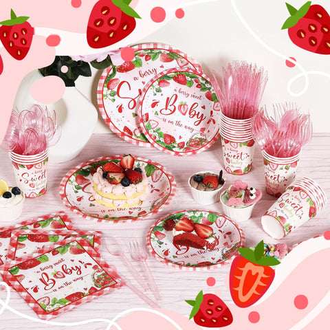 Yaniio Berry Sweet Baby red utensils for a coordinated and convenient dining service.