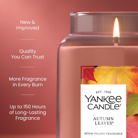 Yankee Candle Autumn Leaves fragrance blends birch, maple and orange blossom notes