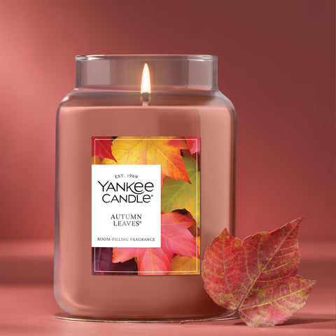 Yankee Candle Autumn Leaves wax close-up highlights premium plant blend