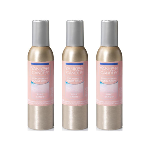 Yankee Candle Pink Sands concentrate room spray bottle for quick room refresh.