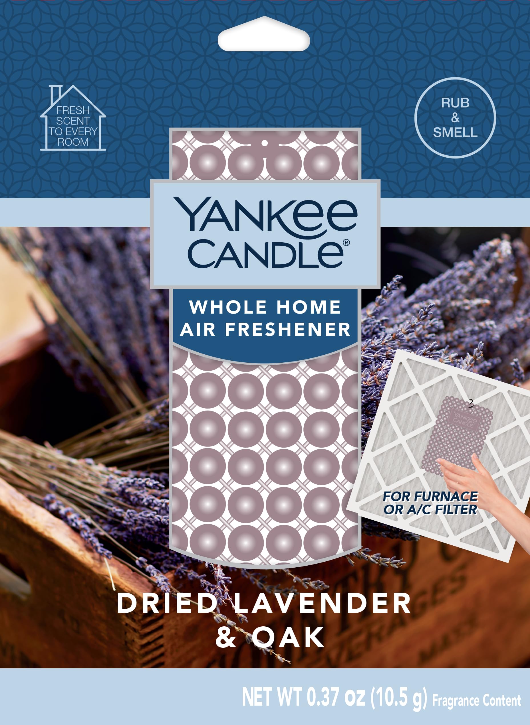 Yankee Candle Dried Lavender & Oak air filter hook setup provides continuous freshness