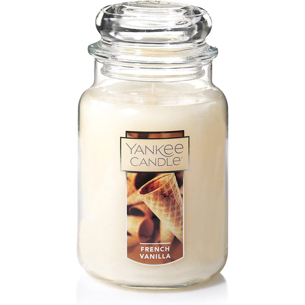 Yankee Candle French Vanilla Classic 22oz jar fills rooms with warm vanilla for entertaining.