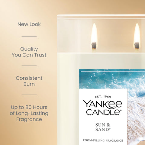Yankee Candle Large Tumbler brushed silver lid on display protecting wax between uses