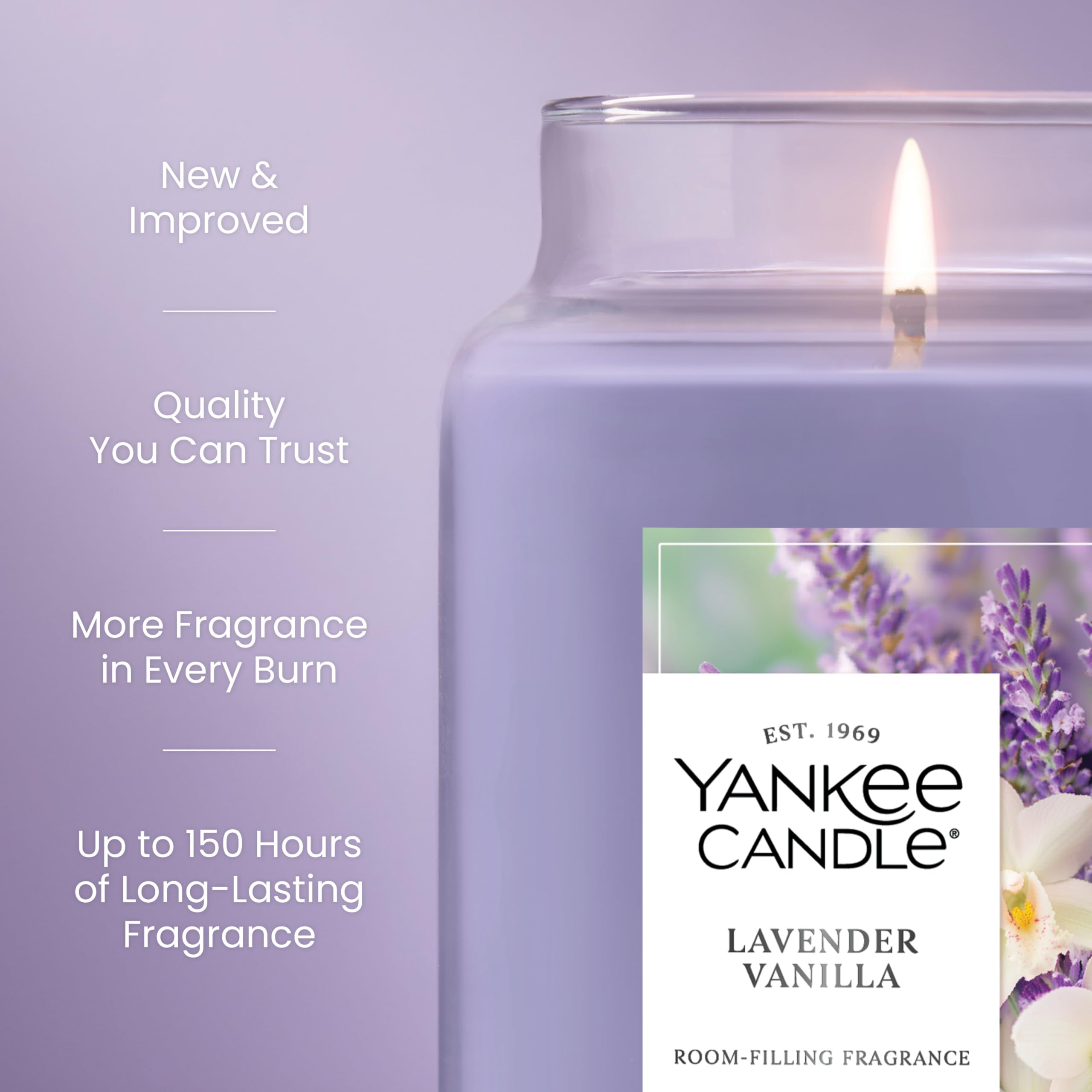 Yankee Candle Lavender Vanilla wax blend hints at clean burn