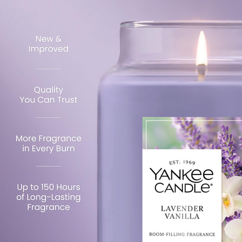 Yankee Candle Lavender Vanilla wax blend hints at clean burn