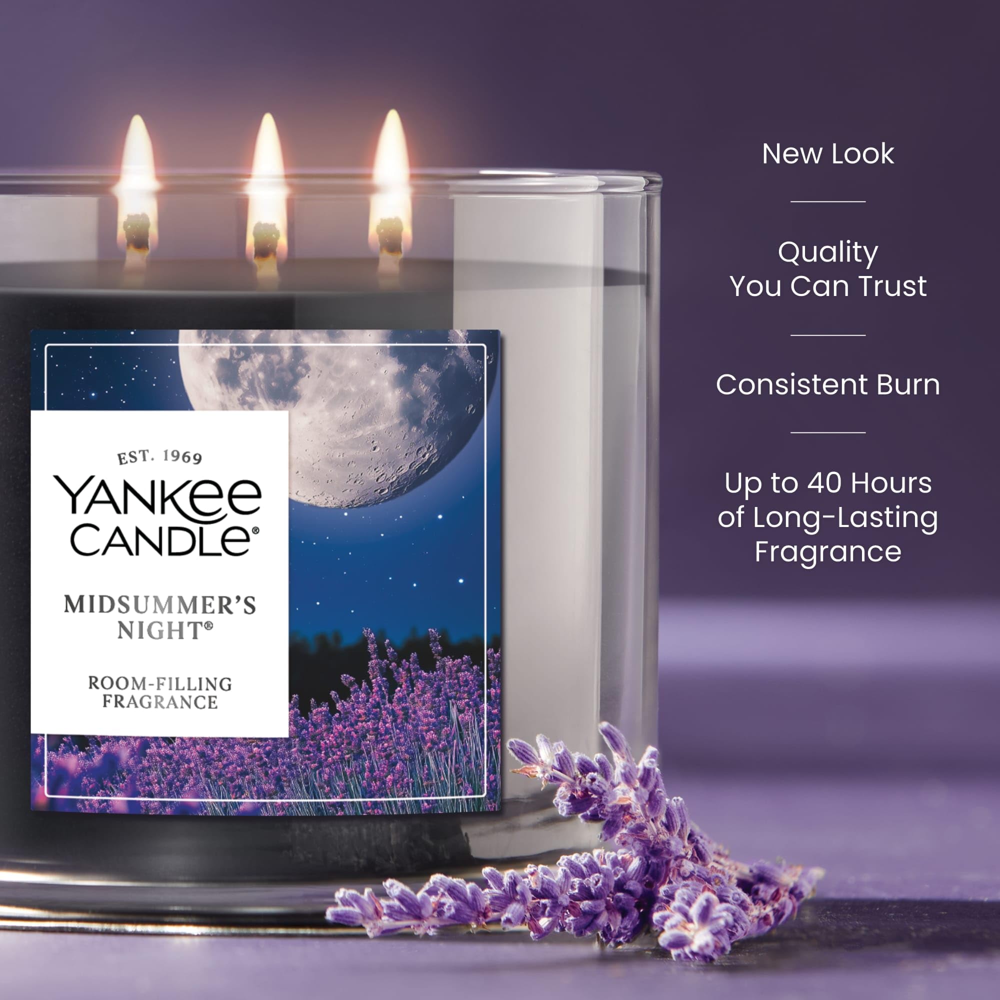 Yankee Candle Mid Summer's Night wax close-up shows premium blend and burn quality.