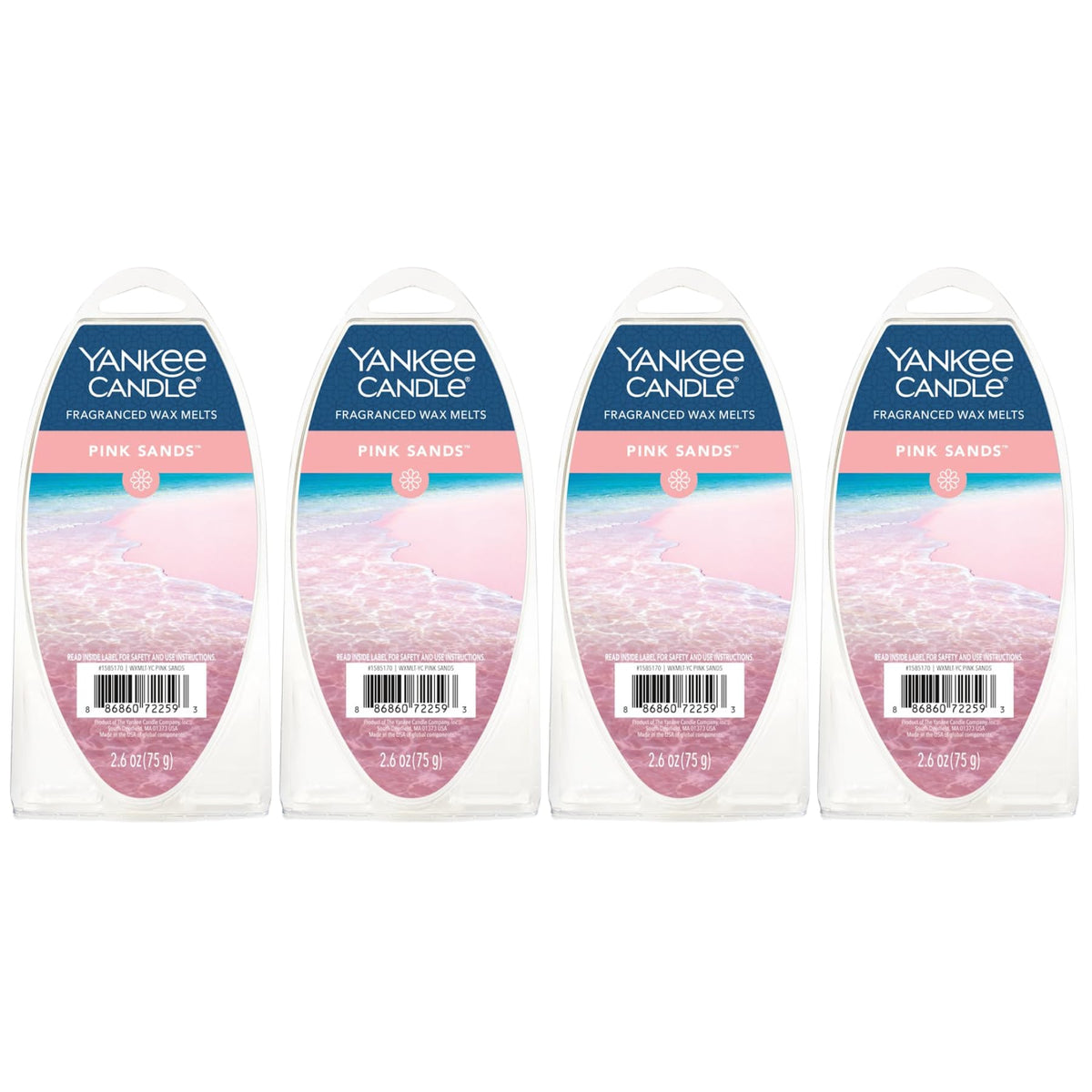 Yankee Candle Pink Sands wax melts open pack for quick, even scent release.