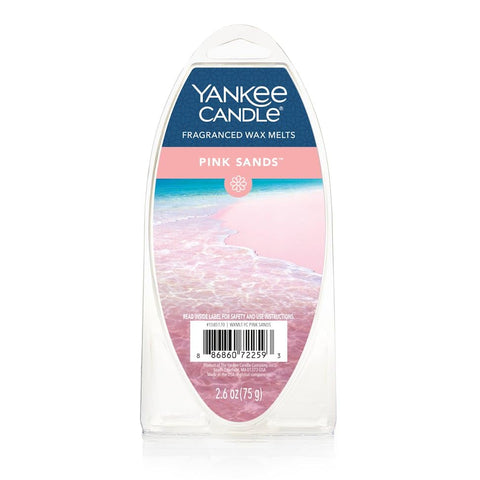 Yankee Candle Pink Sands wax melts compatible with most warmers for versatile home fragrance.
