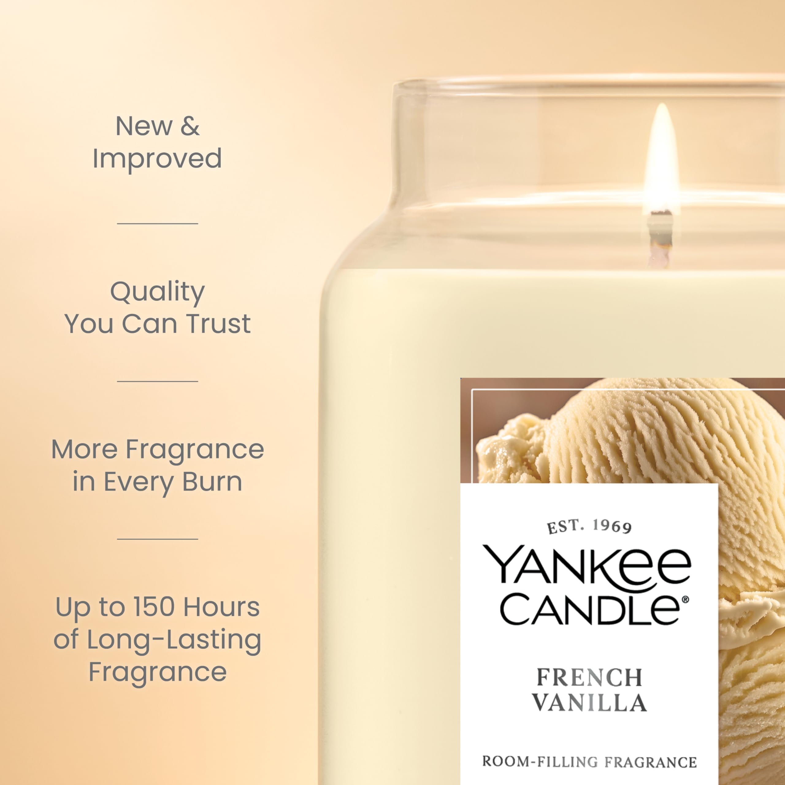 Yankee Candle jar interior reveals plant wax blend for cleaner burn