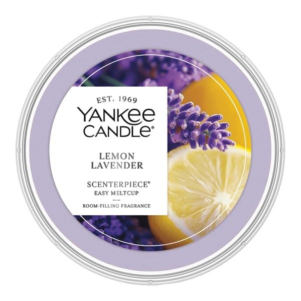 Yankee Candle Scenterpiece Lemon Lavender MeltCup refill blends citrus and floral notes.
