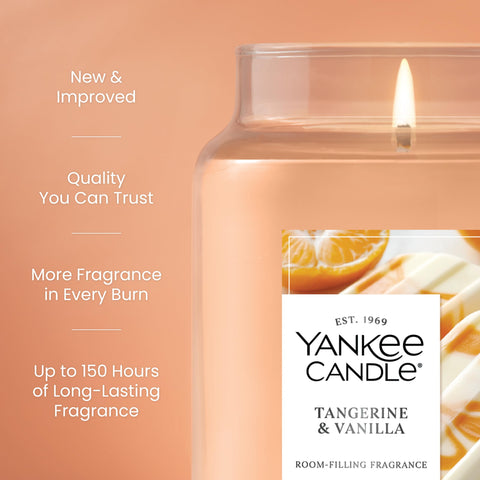 Yankee Candle Tangerine & Vanilla wax close-up highlighting clean burn potential