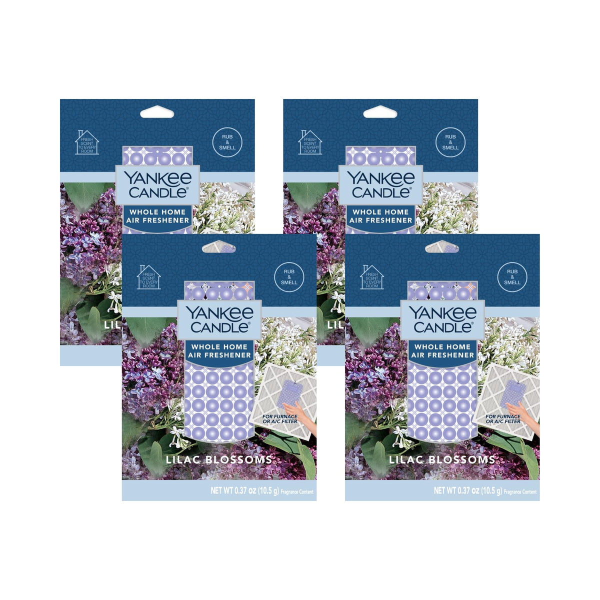 Yankee Candle Whole Home Air Freshener pack of 4 delivers continuous lilac fragrance across rooms.