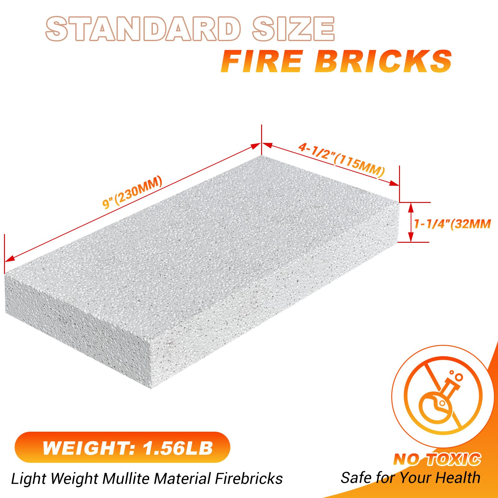 Close-up of YANRUIPRO wood stove bricks showing uniform color and snug fit