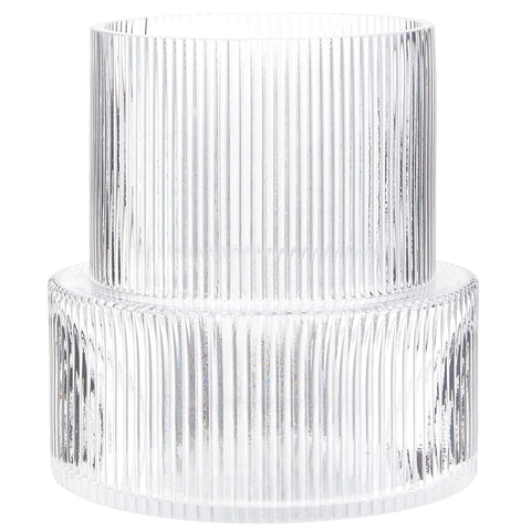 YANWE1 ribbed vase close-up of glass texture adds modern elegance to any room