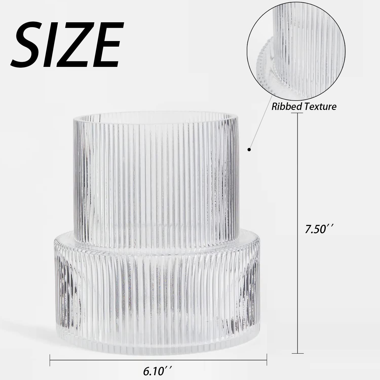 YANWE1 ribbed vase on wedding table centerpieces highlights elegance and simplicity