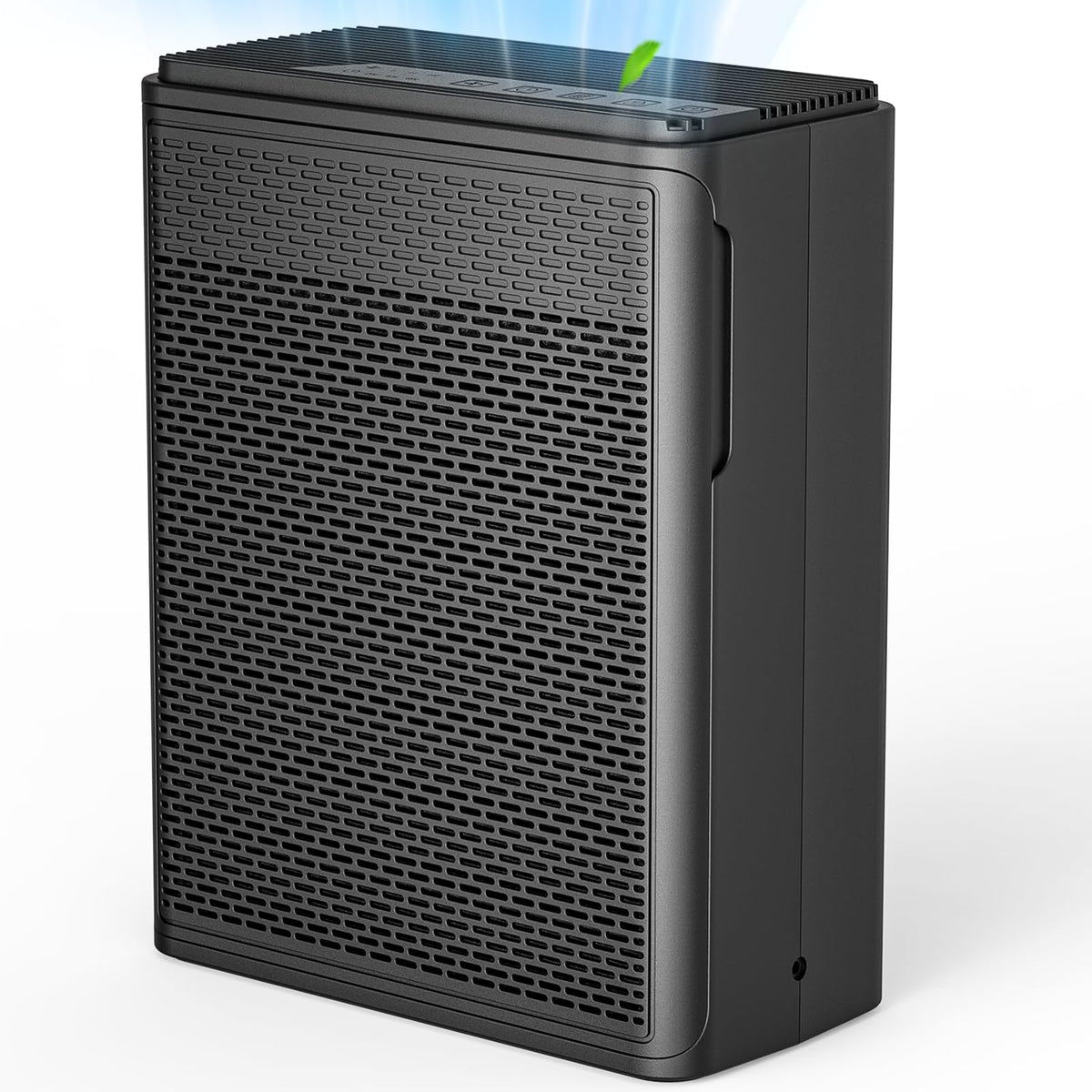 YARIKI P280 front view in black for large rooms, improving air quality.