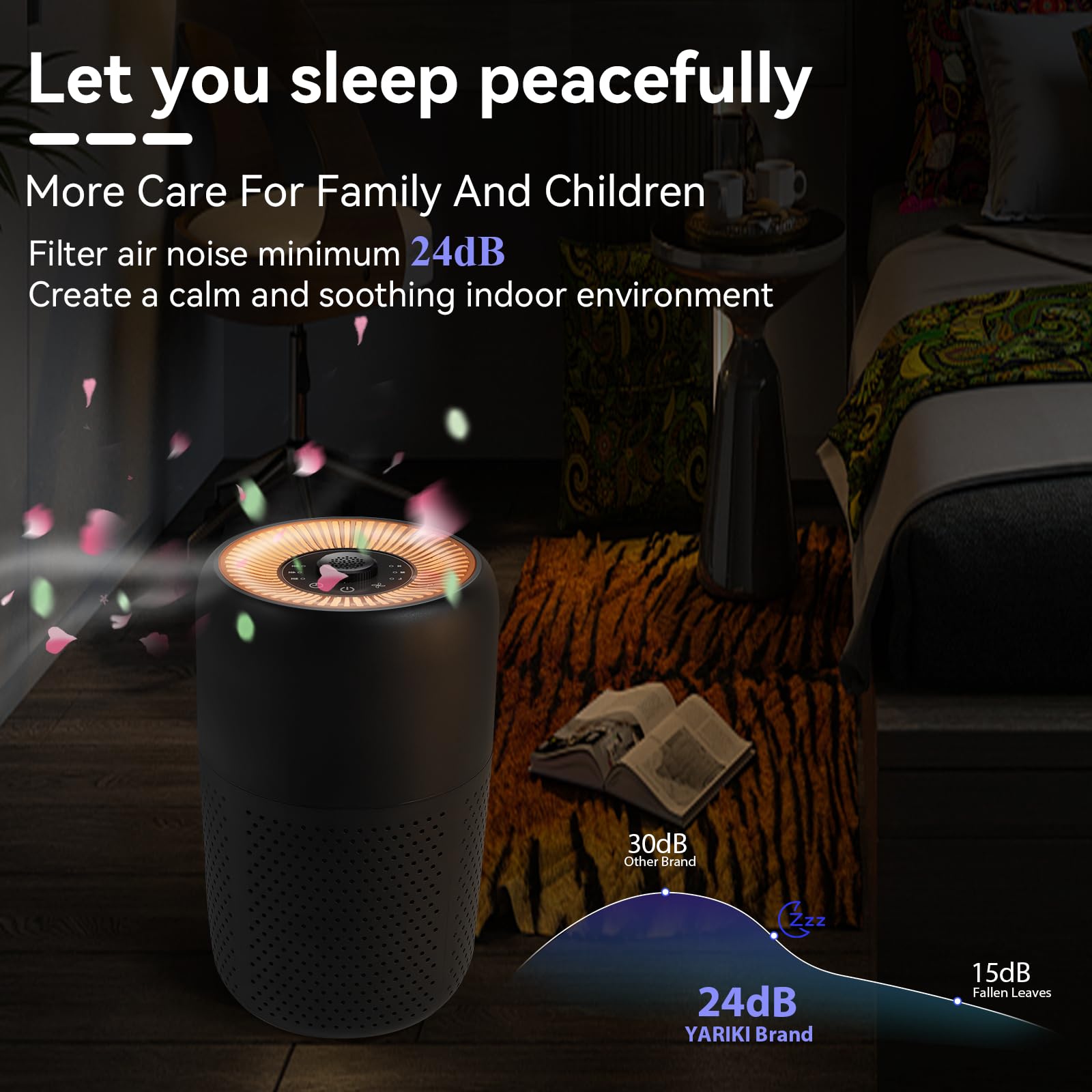 YARIKI P60 aroma groove shown for fragrance while purifying air.