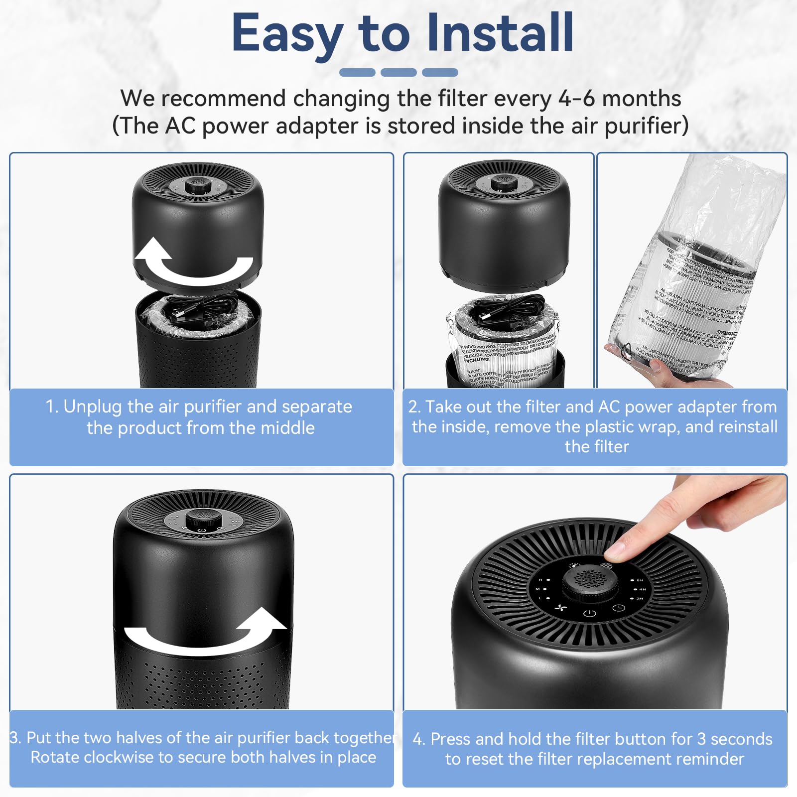 YARIKI P60 official filter reminder indicator and replacement option.