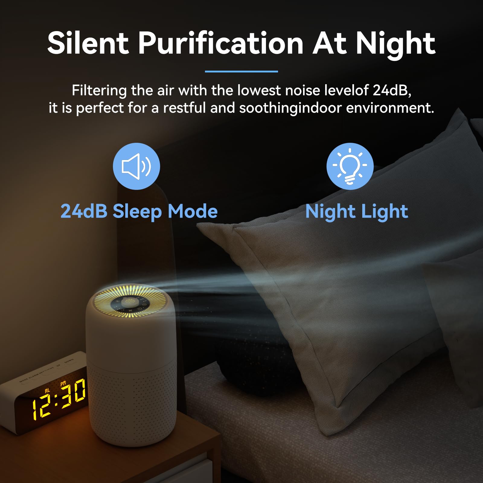 YARIKI P60 operates quietly for peaceful sleep and study