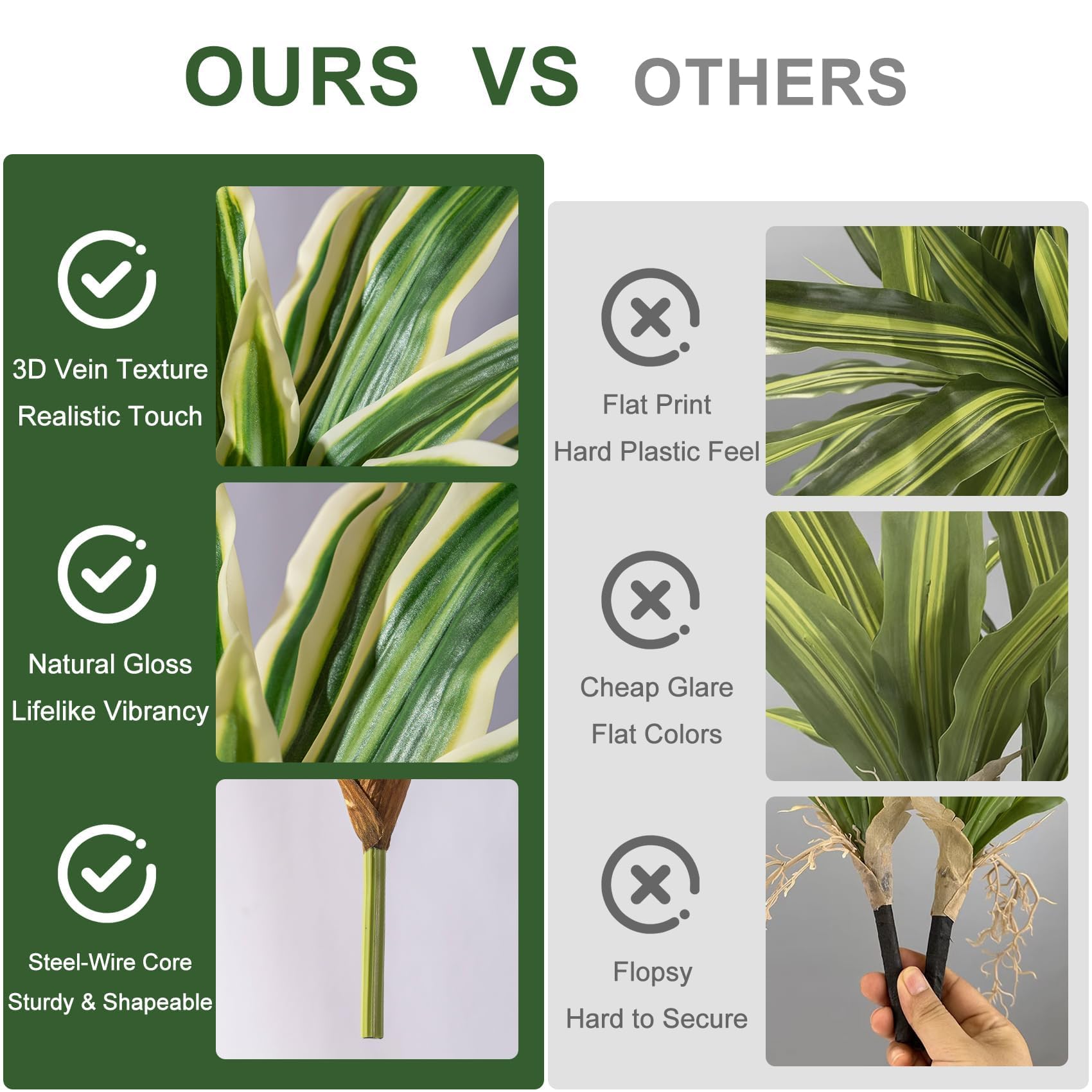 Full Yarmare dracaena stems arrangement ready for decor