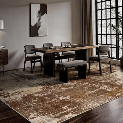 Yarooge 8x10 rug non-slip backing ensures safer spaces in high traffic areas.