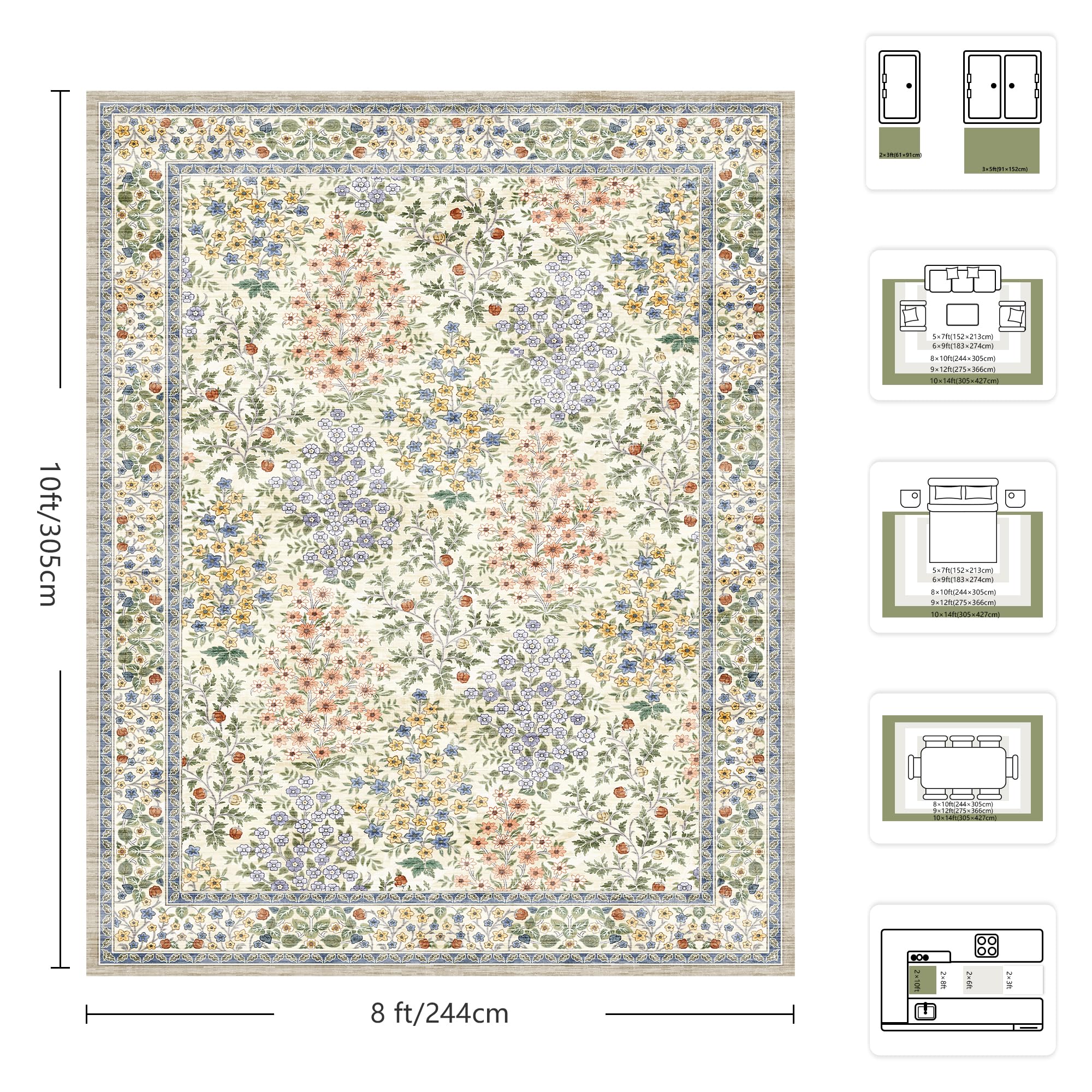 Yarooge bedroom area rug offers soft comfort and quiet mornings.
