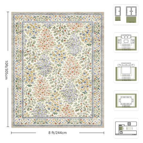 Yarooge bedroom area rug offers soft comfort and quiet mornings.