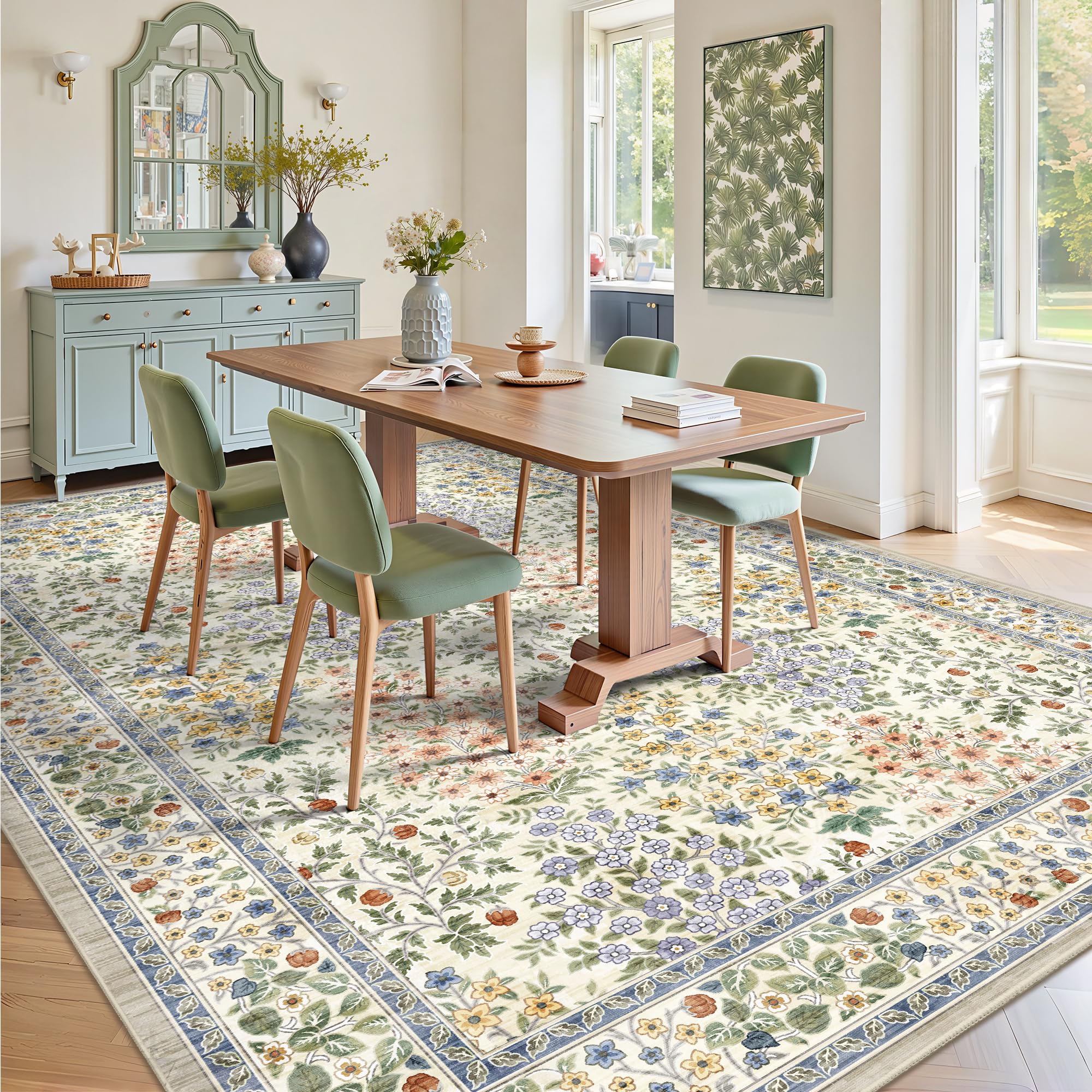 Yarooge low-pile area rug delivers comfortable underfoot feel for daily use.