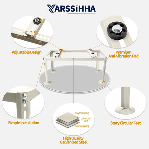 Yarssihha mini split stand weather-resistant epoxy coating protects the frame.