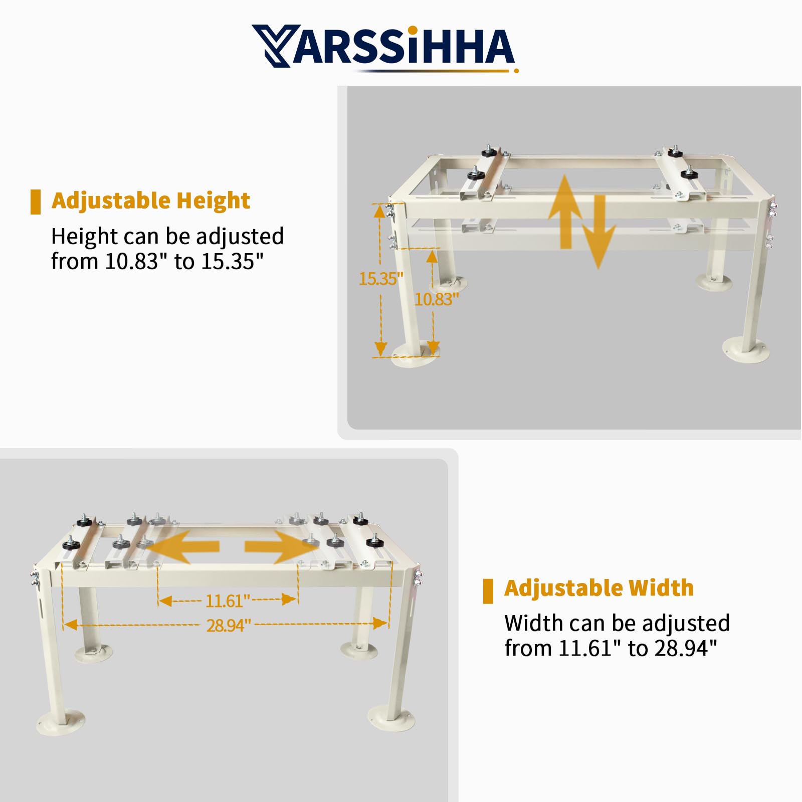 Yarssihha mini split stand ground clearance reduces debris contact.