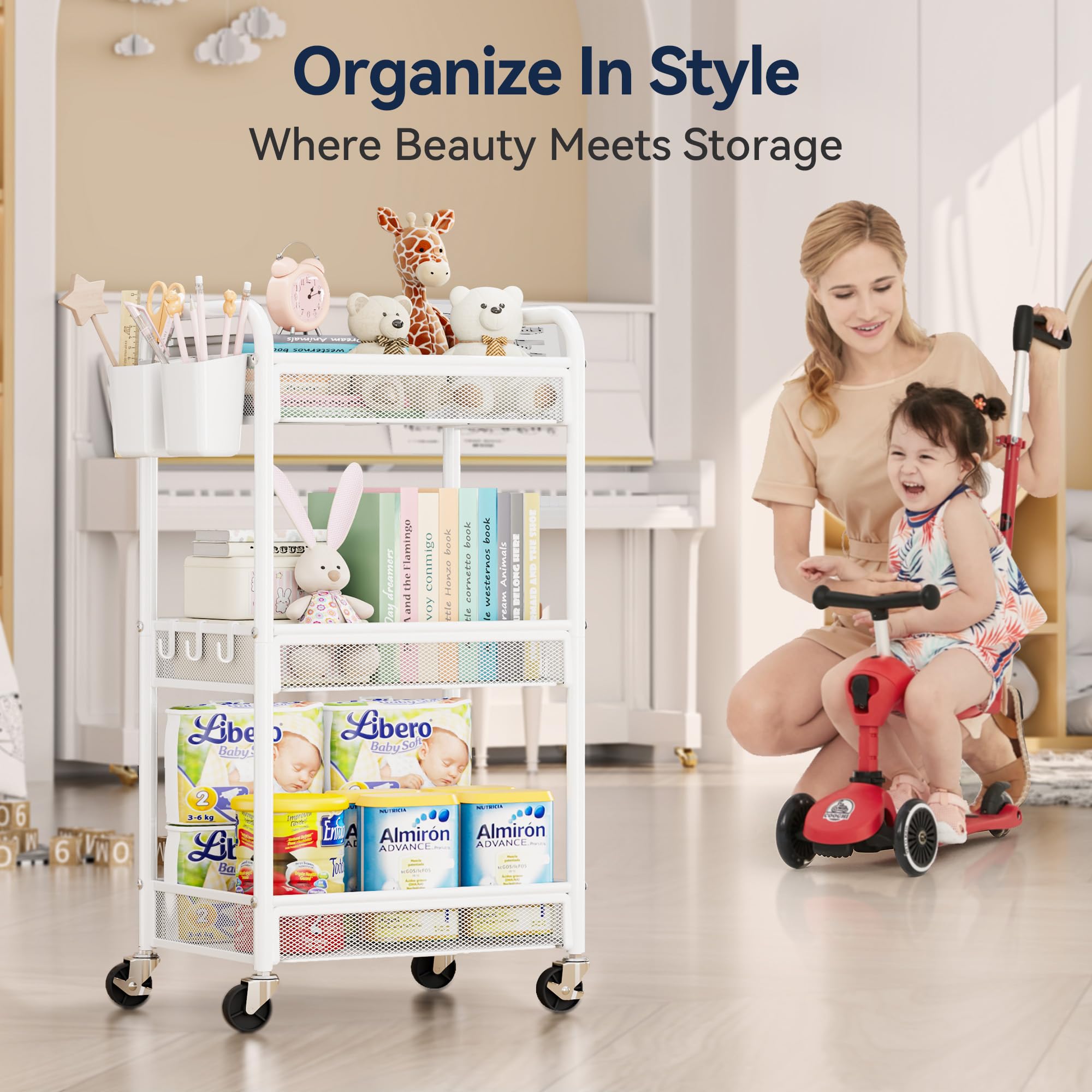 YASONIC versatile cart suits bedside, kitchen, or workshop organization.