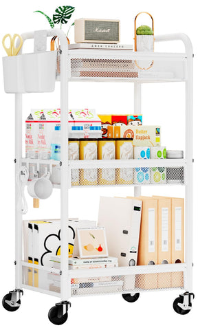 YASONIC 3-tier rolling cart frame enables smooth movement with heavy loads.