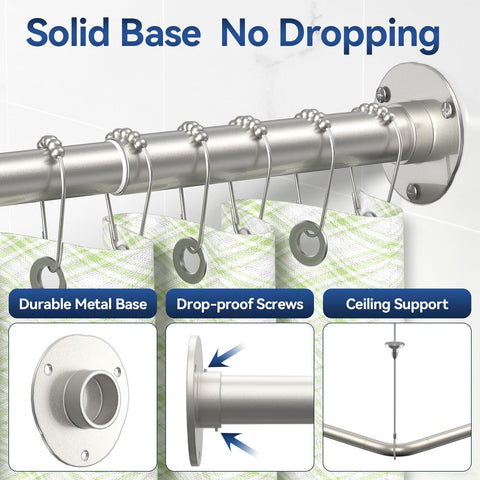 YASONIC 304 stainless steel rod offers rust-proof performance for daily showers.