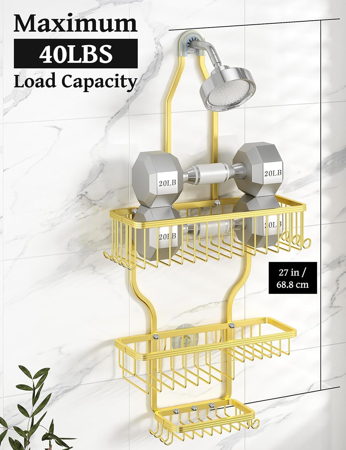 Anti-slip top with suction cup and wall fixings provides stable mounting for YASONIC caddy.