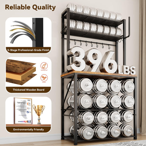 YASONIC rustic brown finish adds versatile style to kitchen decor.