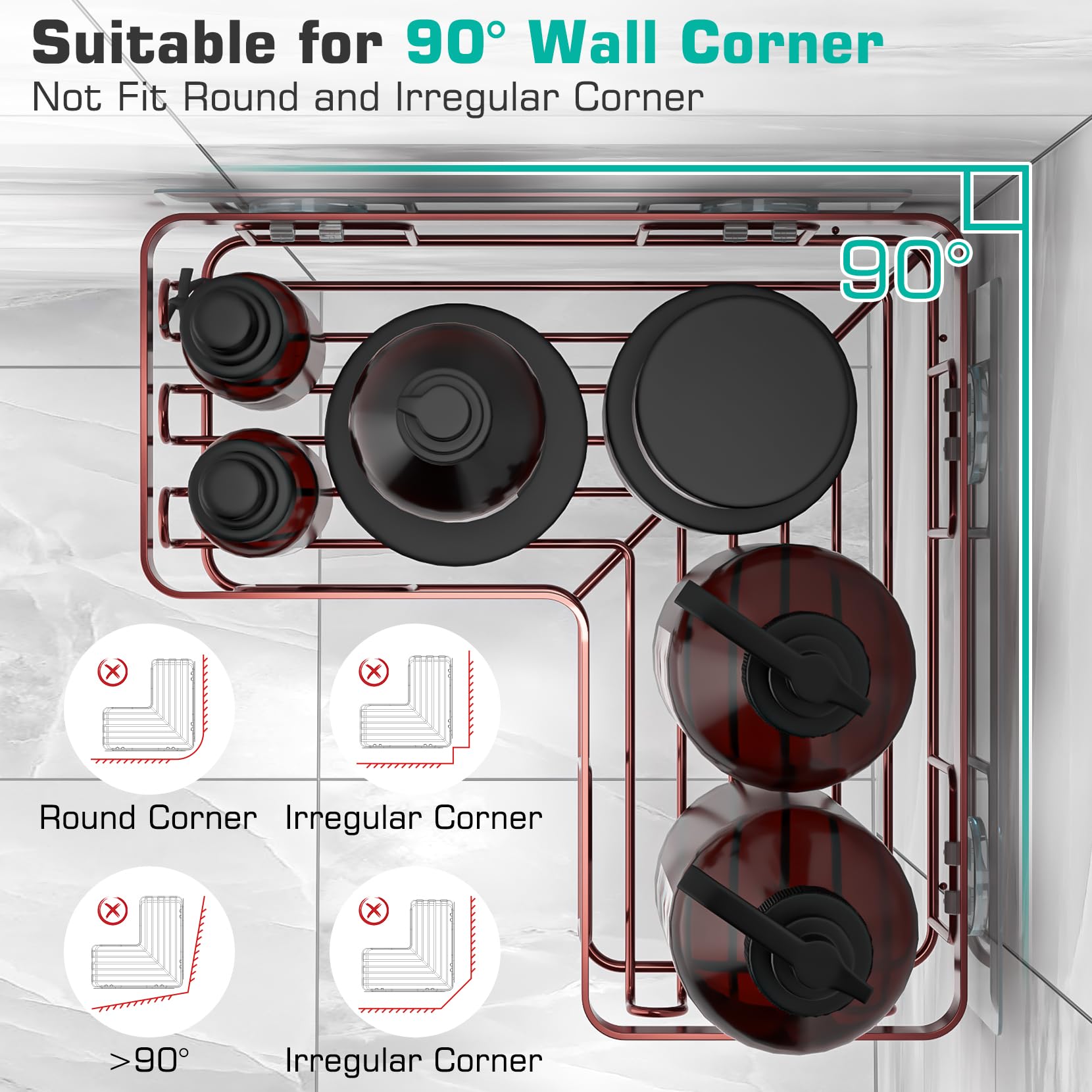 YASONIC close-up of thick rustproof frame and glossy bronze finish.