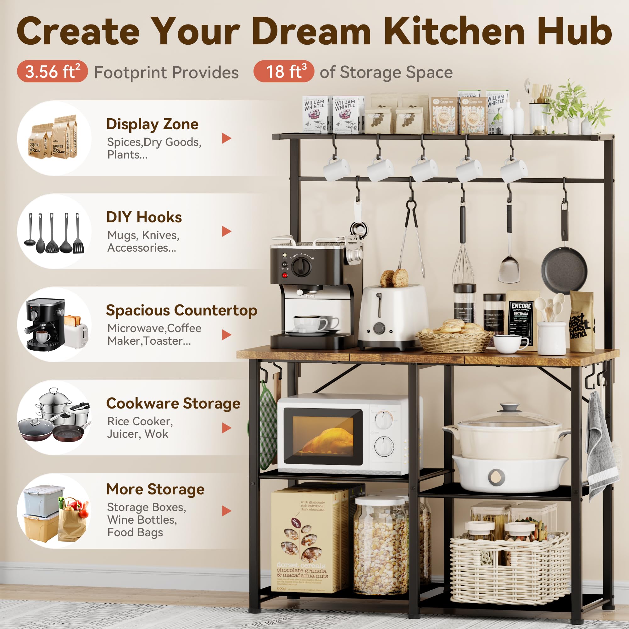 Generic YASONIC rustic brown finish complements modern and traditional kitchen decor