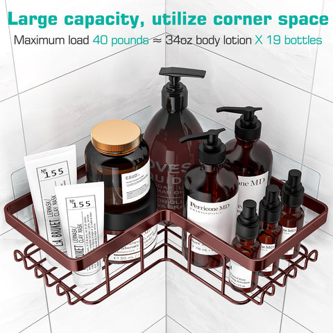 YASONIC bronze 3-pack corner caddy for shared bathrooms and multi-user storage.