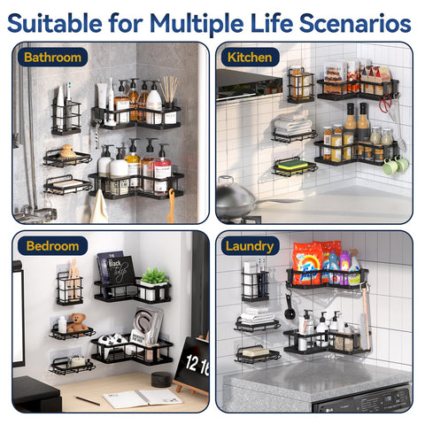 YASONIC corner shower caddy includes a complete set for easy mounting and maintenance