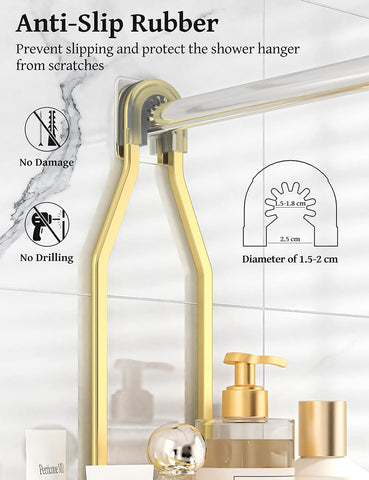 Lightweight, durable aluminum construction of YASONIC shower organizer for modern baths.