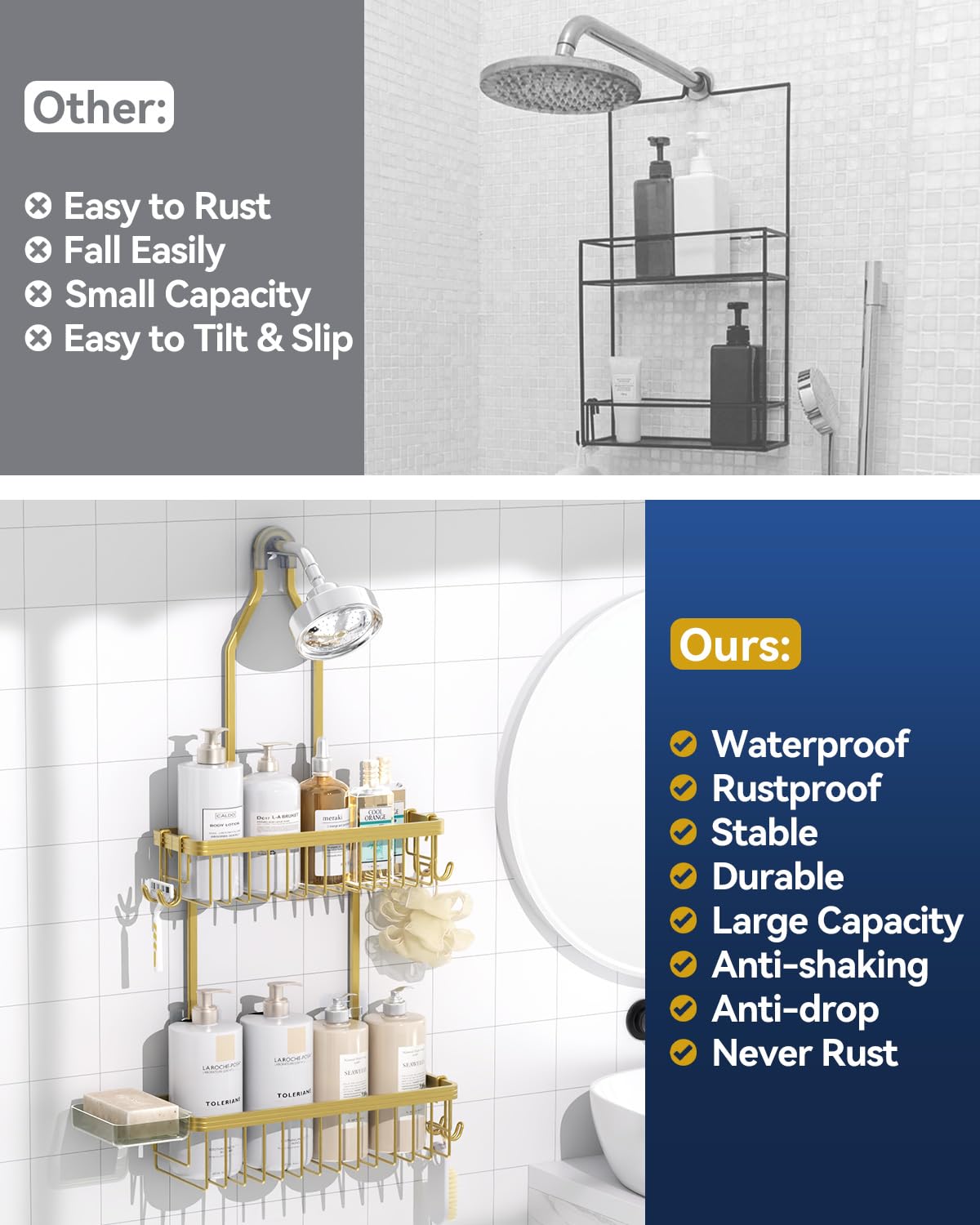 YASONIC bathroom organizer helps keep small spaces tidy and organized