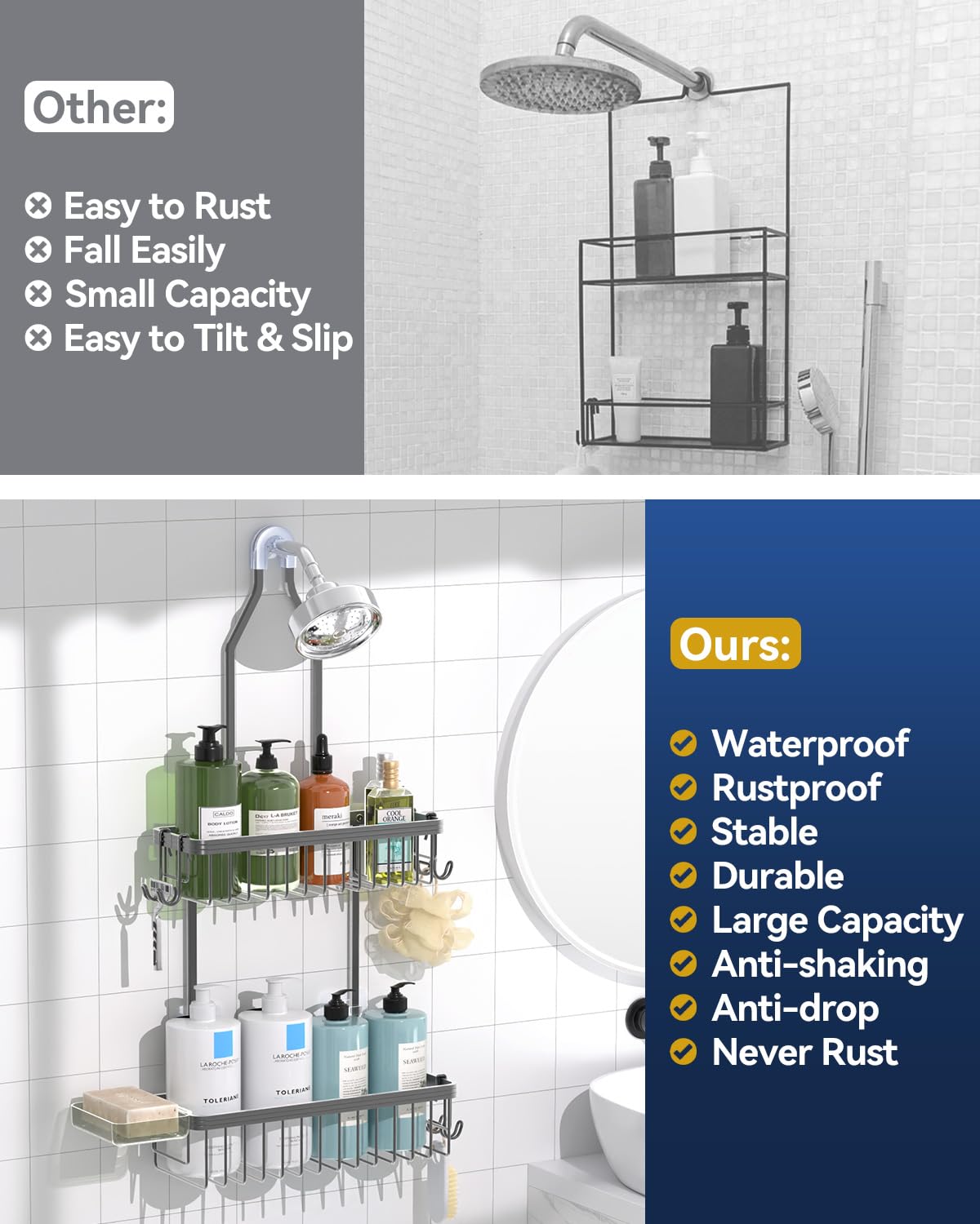 YASONIC modern bathroom organizer elevates space in small homes.