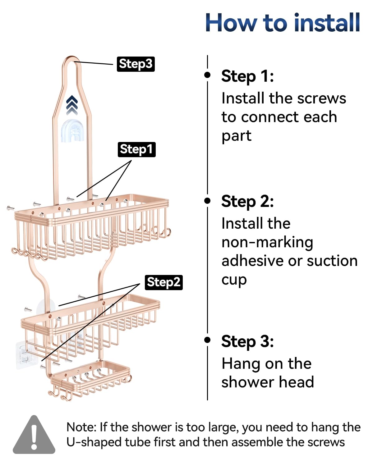 YASONIC no-drill installation fits most walls with suction and adhesive.
