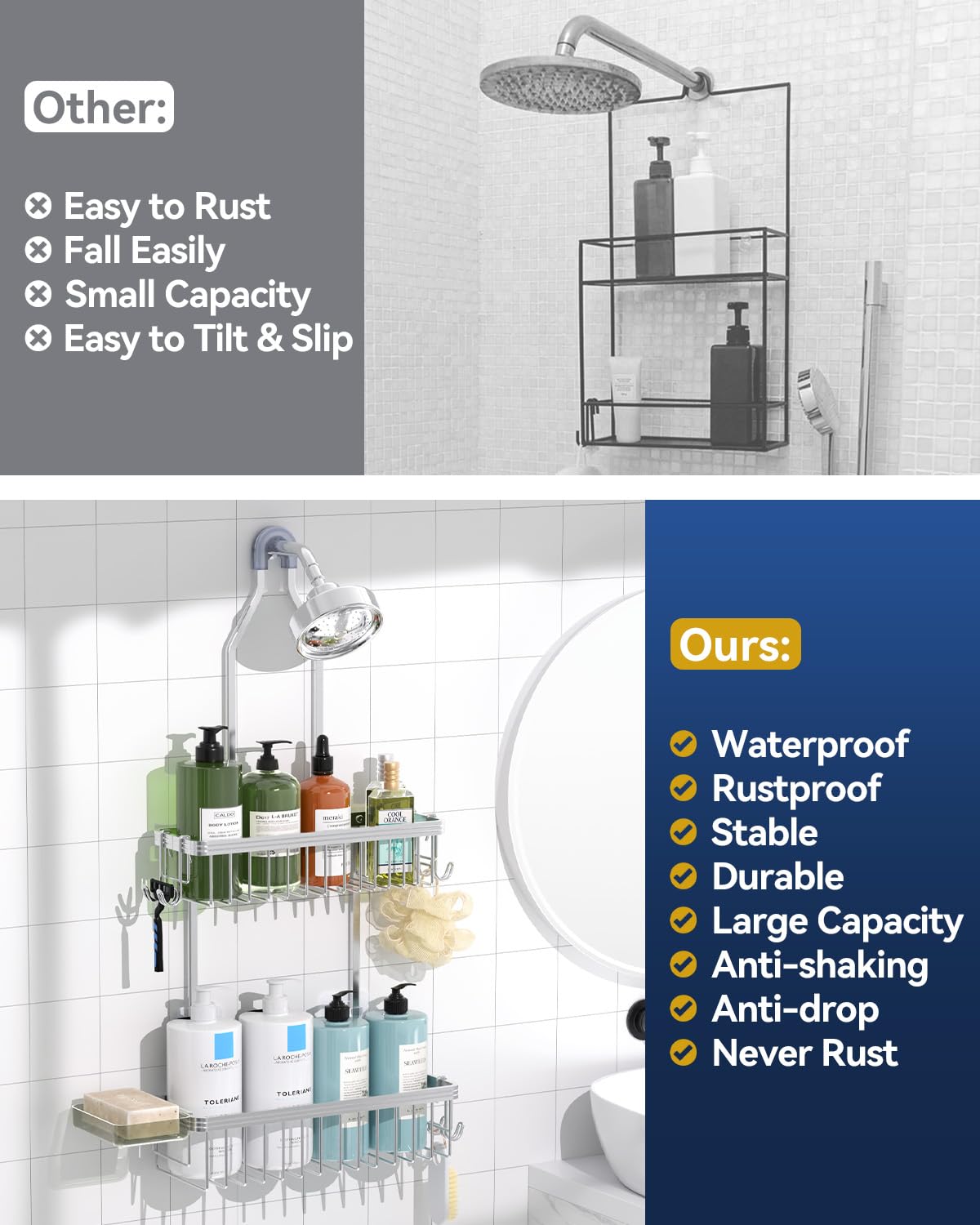 YASONIC bright silver finish enhances bathroom aesthetics
