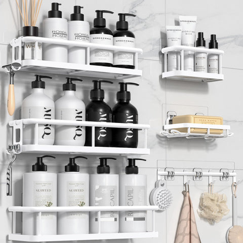 YASONIC shower caddy with large capacity for inside shower keeps essentials organized.