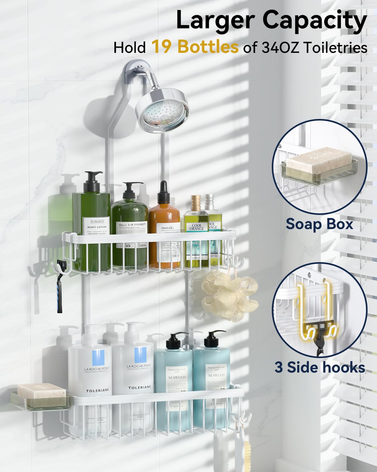 Rust-resistant aluminum construction suited for humid bathrooms
