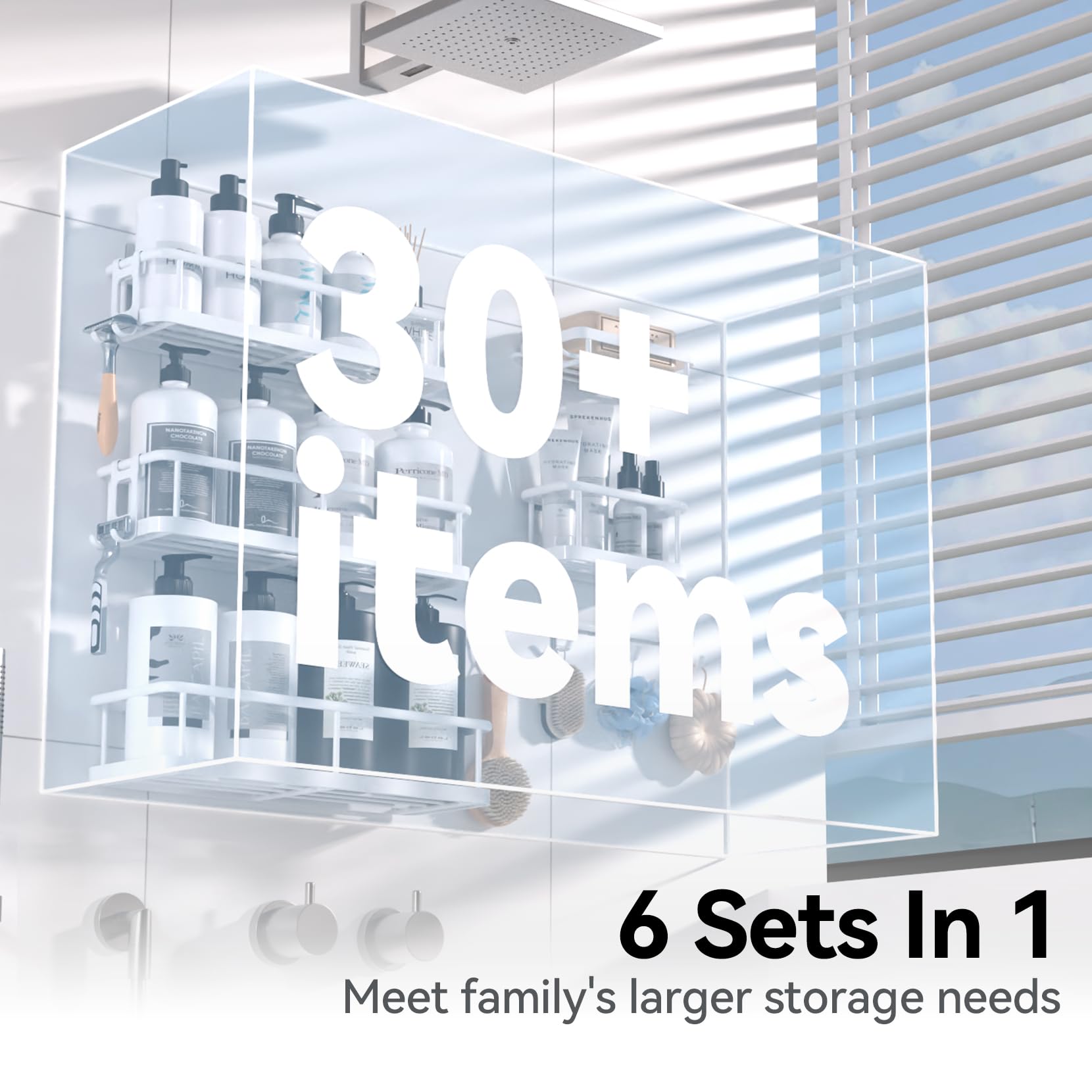 YASONIC rustproof shelves provide long-lasting stability in your shower.