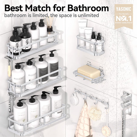 YASONIC shower caddy soap holder keeps bars dry and within reach.